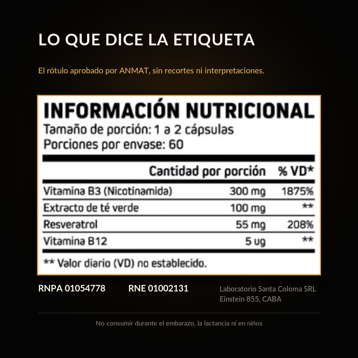 NAD + RESVERATROL │ 60 Cápsulas.