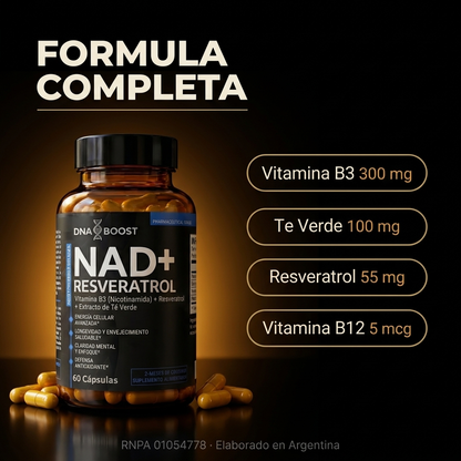 NAD + RESVERATROL │ 60 Cápsulas.
